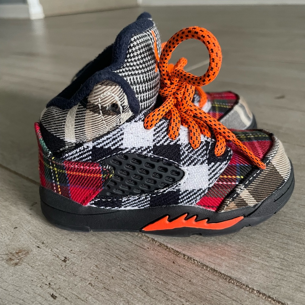 Nike Air Jordan 5 Retro TD AJ5 Shoes Plaid Infant Toddler Size 5C TD FD4813-008